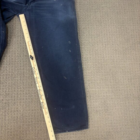 Carhartt FR Jeasn Pants 34X29  Loose Fit Mid Rise Faded Blue Trashed Distressed - Picture 6 of 9